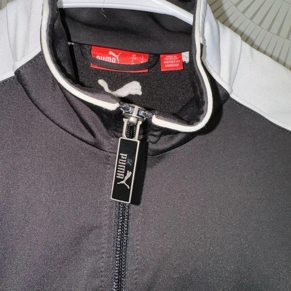 Puma Women’s Large Full Zipper Track Jacket Black/White - Picture 2 of 8